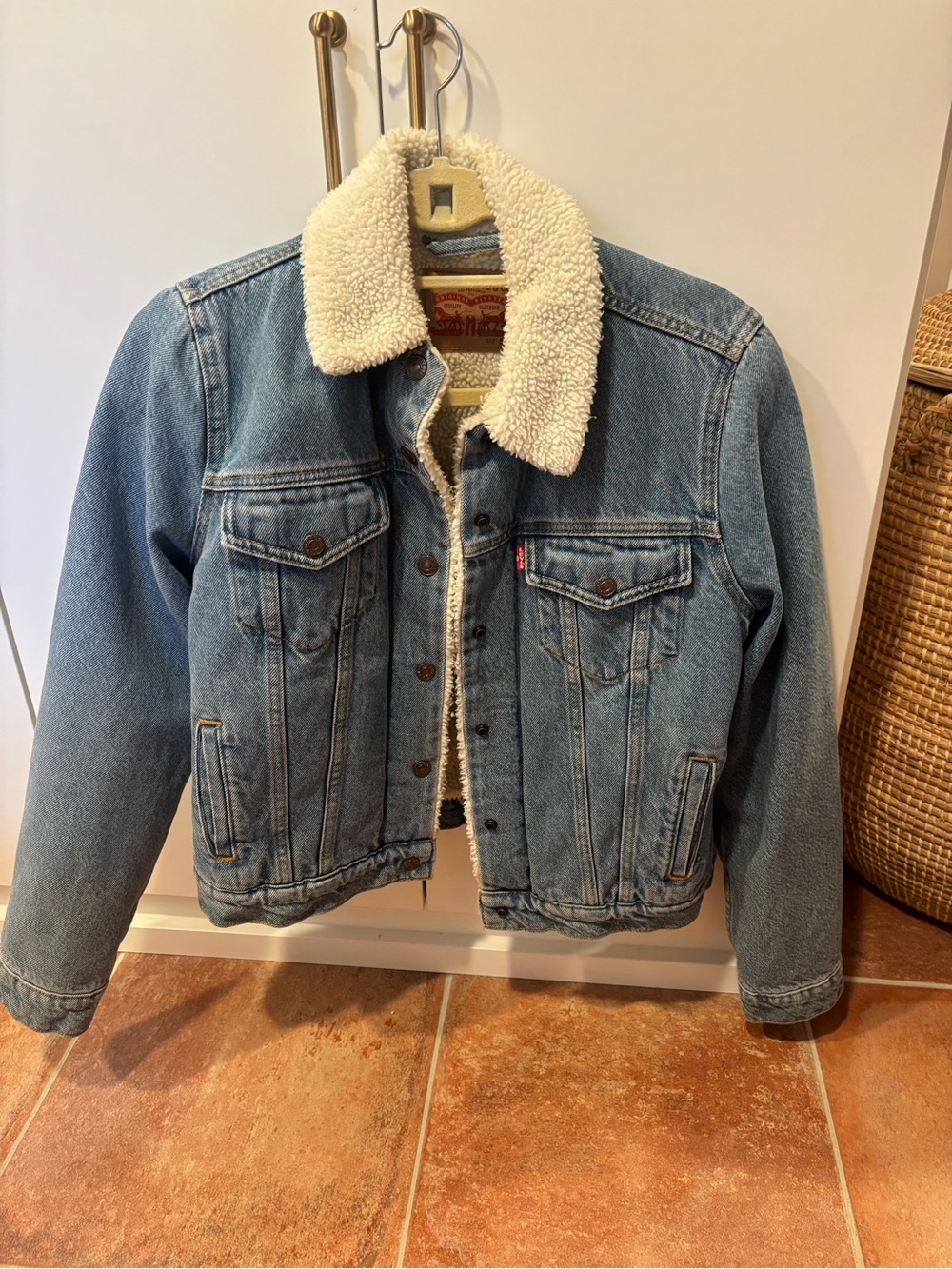 Levi's Light Blue Denim Sherpa-Lined Jean Jacket
